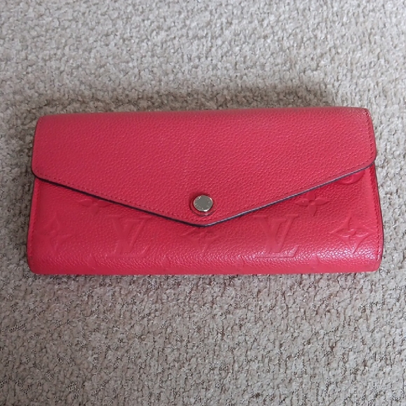 Louis Vuitton Handbags - Louis Vuitton Empreinte Sarah Red Leather Envelope Wallet